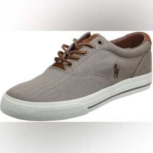 POLO Ralph Lauren Vaughns Chambray Herringbone Sneakers Canvas Boat Shoe Size 8